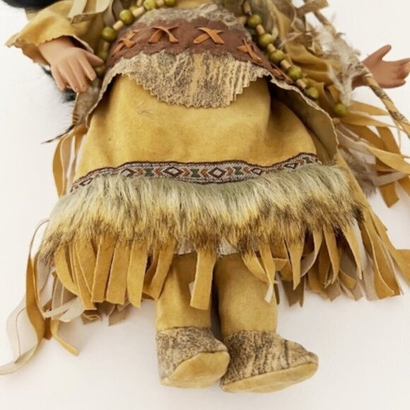 Cathay Collection Porcelain Native American Girl 16" Doll 102-5000 - Picture 7 of 7